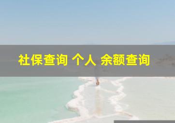 社保查询 个人 余额查询